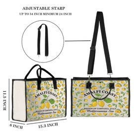 Zuo Bao Italy Lemons Tote Bag South Italy Gift Amalfi Coast Travel Shoulder Bag Romantic Travel Souvenir Gift (AMALFI COAST)