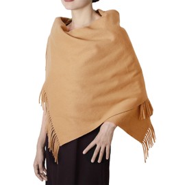 MODOCER Women's Wool Shawl Scarf Pashmina Wrap Shawls Thick Soft Warm Solid Color (camel)