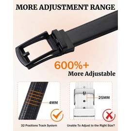 AWAYTR Boys Ratchet Belt for Kids - Black and Brown Leather Belts for Dress Pants Uniform Jeans (100cm,Black)