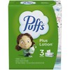 Puffs Plus Lotion Facial Tissue, 2-Ply, White, 124/Box, 3 Box/Pack