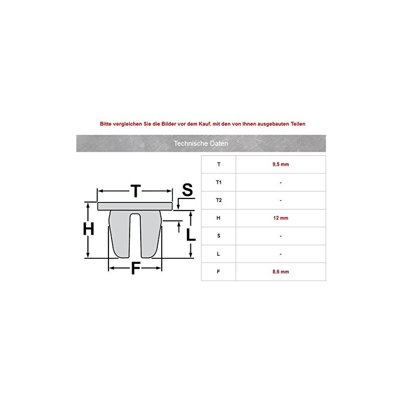 Expansion Nut Clips Universal Body in Black Pack of 20