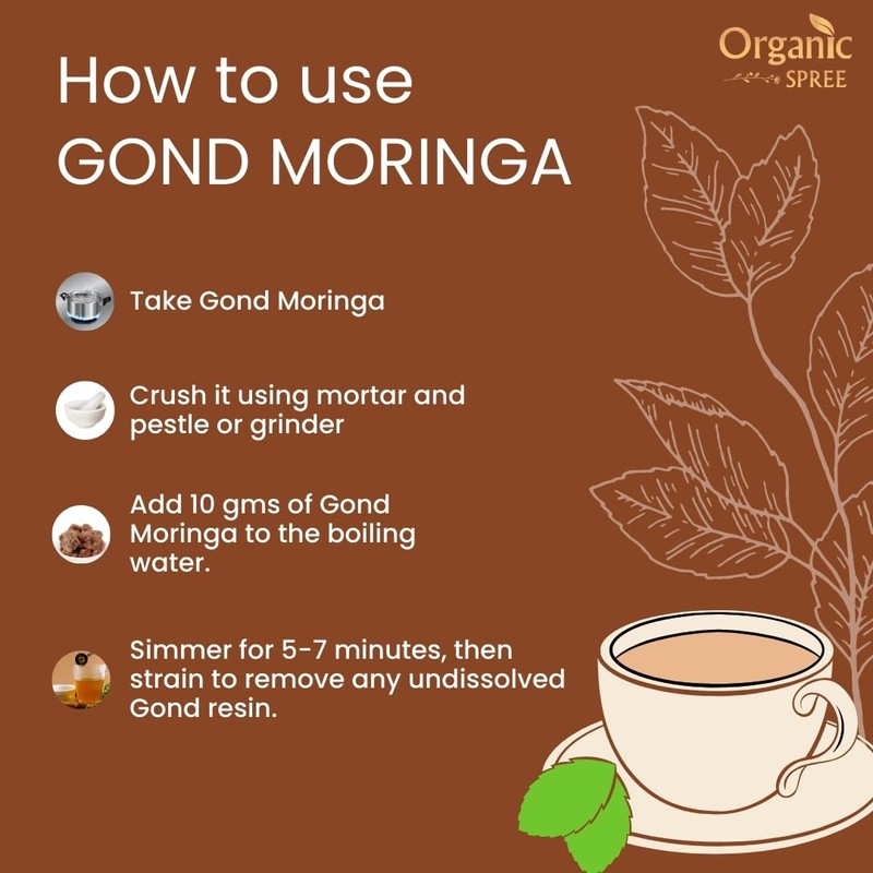 Organic Spree GOND MORINGA 200grams (7.05oz) | Moringa Oleifera Gum