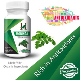 H&C Moringa Capsules (Moringa Oleifera) - 900mg per Serving, 120 Vegan Capsules | Rich Super Food Supplement