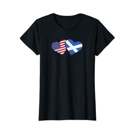Scotland USA Flag T Shirt Heart Scottish American Love T-Shirt