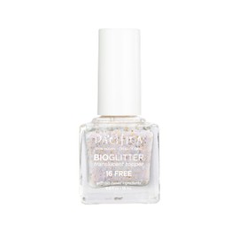 Pacifica Natural Nail Polish Top Coat – Bio Glitter Translucent Purple Topper- Plant Based, Non-Toxic & Clinically Tested - Glossy, Chip-Resistant, Clean Beauty, Dermatologist Approved, Celestial