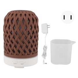 Aromatherapy Humidifier Household Silent Night Light Humidifying Aromatherapy Diffuser Auto Power Off Dark Wood Grain 100‑240V US Plug