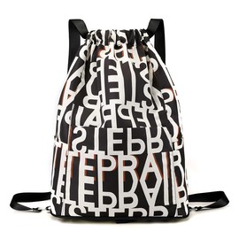 Mochila Deportiva con Cordón, Bolsa con Compartimento para Zapatos, Malla Transpirable, Mochila de Baloncesto y Gimnasio con Bolsillo Impermeable,... 