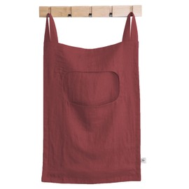 Amazhiyu Hanging Laundry Hamper, 100% Linen Multi Use Door Hanging Laundry Hamper Bag, 19x27 Inches,Red