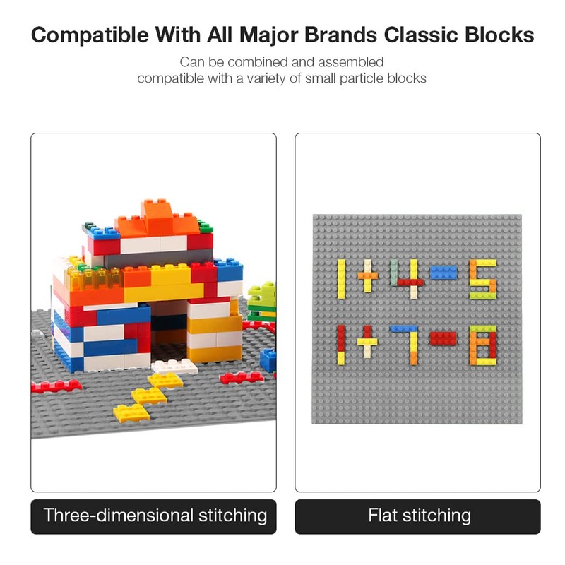 Lekebaby Set of 6 Building Plates, Compatible with Different Building