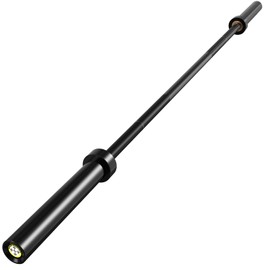 POWER GUIDANCE Chrome Olympic Barbell Bar, Weight Bar for lifting, Hip Thrusts, Universal Strength Training Bars ​33lb 6ft/70 inch (Black-6FT)