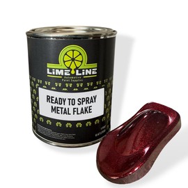 LiME LiNE Red Metal Flake Automotive Basecoat- No Reducer Needed, Ready to Spray (1 Pint)