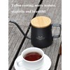 MERMOO YILAN Pour Over Coffee Kettle 12oz, Gooseneck, Wooden Lid,