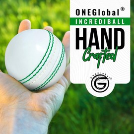 ONEGlobal Incrediball Soft Practice Cricket Ball | Outdoor & Indoor Soft Rubber Cricket Ball With Core & Stitched Seam | For Honing Skills & Family Fun (6-White)