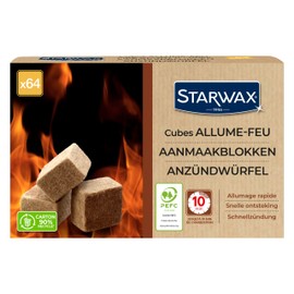 STARWAX - Lighting Cube - Burning Time up to 10 Minutes - Fast Lighting - Does Not Affect the Taste of Food - PEFC - 64 Cubes