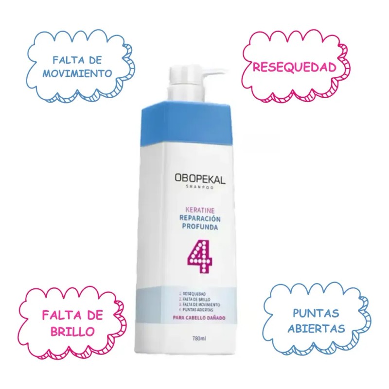 Crema + Shampoo Keratine Reparación Profunda Obopekal