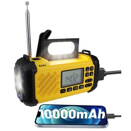 Kaito KA279 Digital Emergency Radio with Solar & Crank 10000 mAh Rechargeable Battery MP3 Player, Built-in Flashlight AM/FM/NOAA Weather Alert