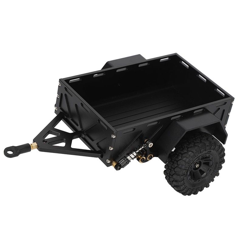 RC Car Hitch Trailer Aluminum Alloy Antislip Rubber Tire Rustproof
