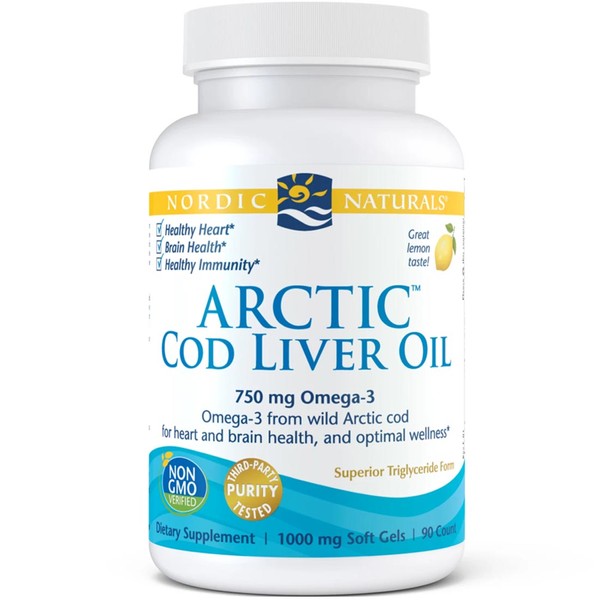 Nordic Naturals Arctic Cod Liver Oil, 90 Softgels, Lemon