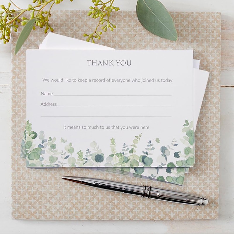 ANGEL & DOVE Pack of 25 Funeral Attendance Cards -