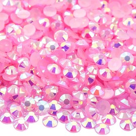 Blinginbox 2500pcs 4mm AB Resin Flatback Rhinestone for Crafting,Flatback Round Jelly Rhinestones Bedazzling Non Hotfix Crystal Gems for Nails Face Makeup Tumblers Mugs DIY Crafts.（Lt.Pink AB）