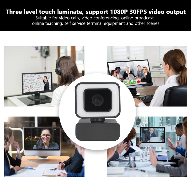 USB Webcam 1080p 30fps 360° Rotation HD USB Camera with