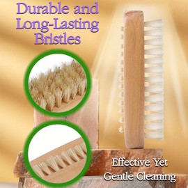 Nail Brush Set, 6Pcs Wooden Double-Sided Scrub Brushes with Nail Tool Set Included, Fingernail & Toenail Cleaning Tool for Men & Women, Hand & Foot Care, Manicure & Pedicure Supplies