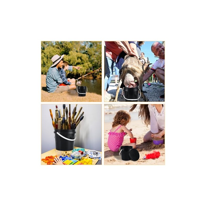 AKOLAFE 6 Pack Paint Bucket for Painting Plastic 2 Quart