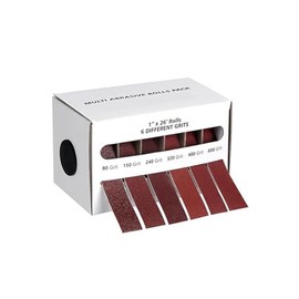 6 Grits 8M Emery Cloth Roll, 80 150 240 320 400 600 Grits Abrasive Sand Paper Roll with Dispenser for Metal Wood Furniture Plastic