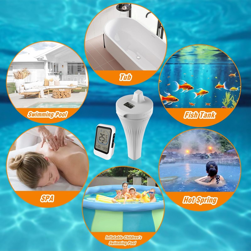 Hot Tub Temp, Swimming Pool Thermometer, Ip68 Waterproof Thermometer Grade