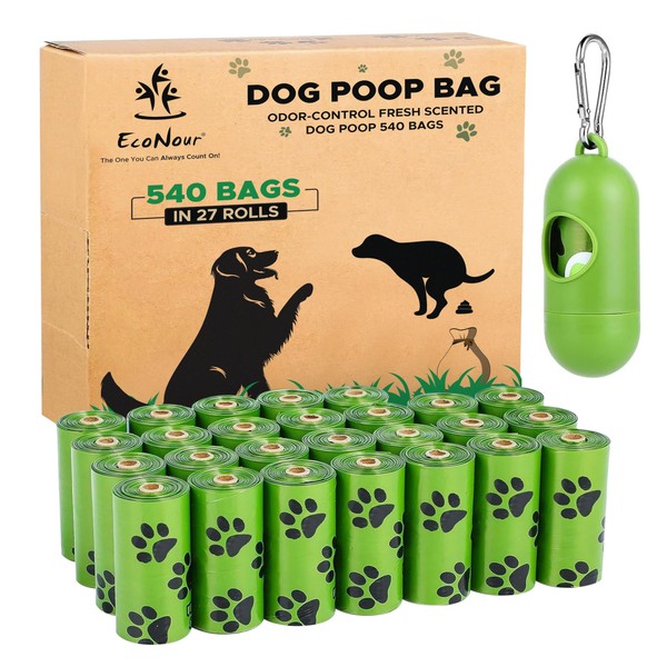 EcoNour Dog Poo Bags 540 Counts Biodegradable Poop Waste Bag