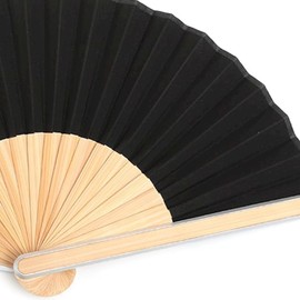 Nishikawa Shoroku Shoten Fan, For Summer, Includes Paper Box, A-flat, Bamboo, Aluminum, Women's Gift, Gift, Fashion Fan, Crafts, Black