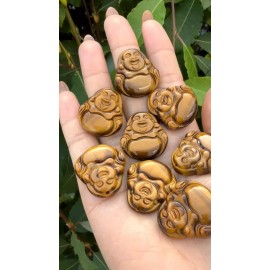 Wholesale Lot 8 PCs Natural Tiger Eye Buddha Crystal Healing Energy