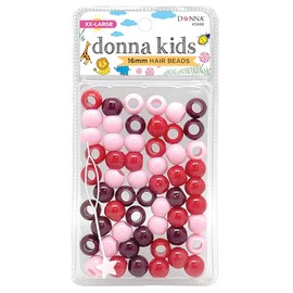DONNA 16mm Plastic Hair Beads XXL 3 RED Tone Mix Color