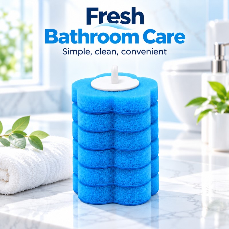Disposable Toilet Brush Replacement Heads for Bathroom Cleaning – Foam