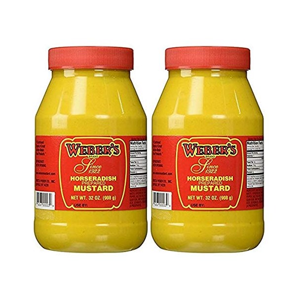 Weber's Horseradish Mustard (32oz, 2 Pack)