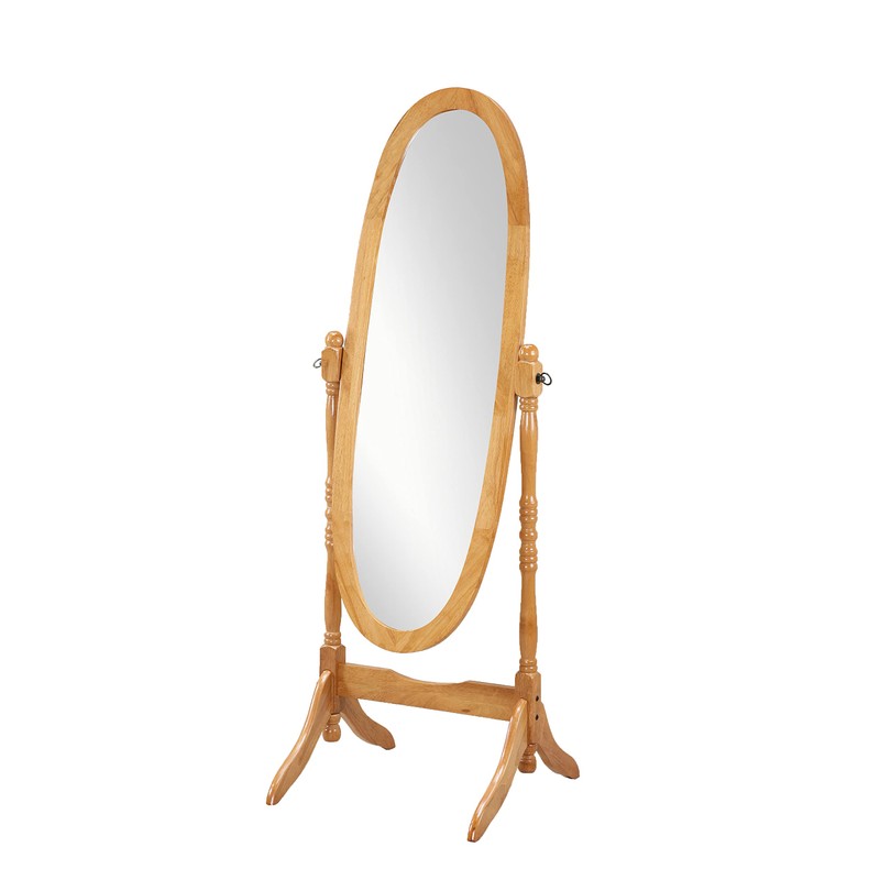 Roundhill Furniture Traditional Queen Anna Style Wood Floor Cheval Mirror,