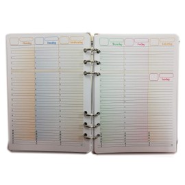 Replacement A5 Organiser with 6 Weekly Calendar Rings (A5 Refill)