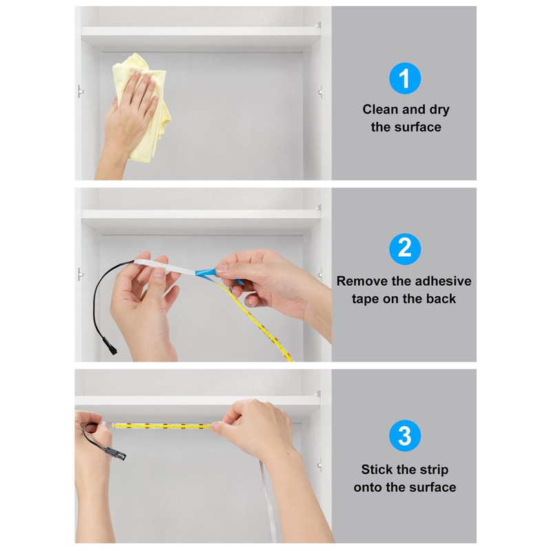JUSJUBR LED Lights for Shelves, 6 PCS 20 Inch Dimmable