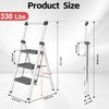 3 Step Ladder, DIAMONDFORGE Folding Step Stool with Wide Anti-Slip