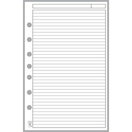 Classic Size Note Paper Planner Insert with Subject Line, Sized and Punched with 7 Holes for 7-Ring Notebooks Such as Franklin, etc. (5.5" x 8.5")