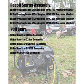 Recoil Starter Assembly with Bolt and Gasket Fit for Westinghouse 212cc Engine Wpx2700 Wpx3200 Wpx3400 Wpx3600, Fit for Durostar 208cc 210cc 224cc Ds4000s Df475t Gn4500 Power Pull Pressure Washer