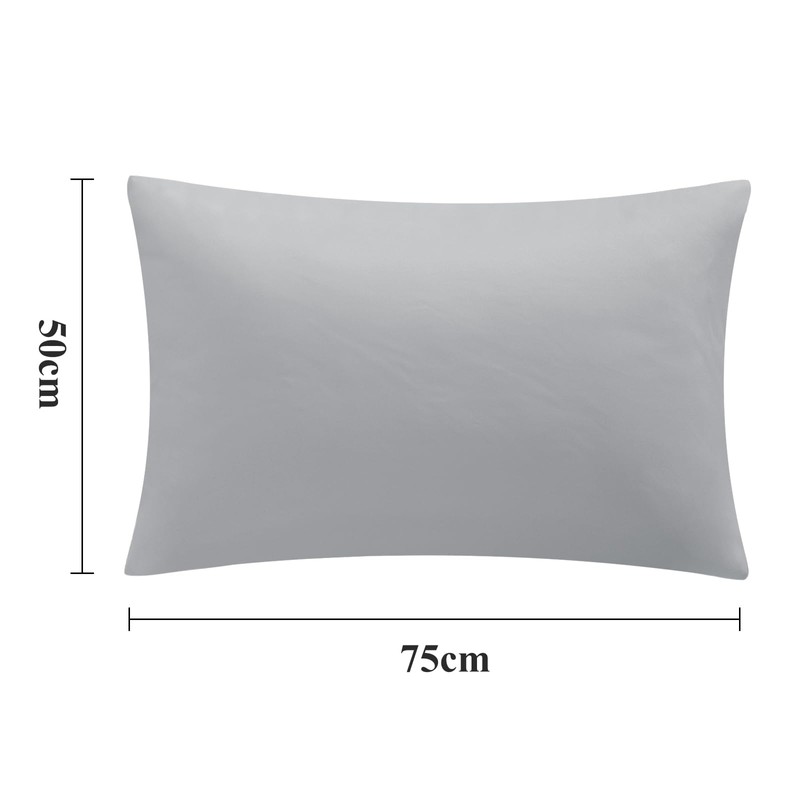 Aisbo Housewife Pillowcases 2 Pack - Light Grey Standard Pillow