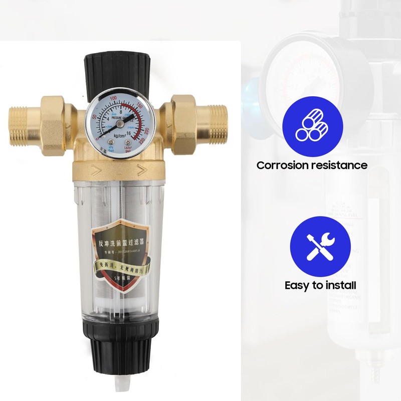 NICCOO Pre-filter, backwash filter, water filter, 40μm descaling water filter,