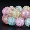 RUBYCA Round Crackle Druk Czech Crystal Splash Glass Beads for