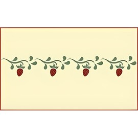 Strawberry Border Stencil - 13" x 2" Fruit Pattern Border Stencil DIY for Painting Kitchen Cabinets Backsplash Laser Cut Reusable Mylar Template Home Decor Crafts - The Artful Stencil
