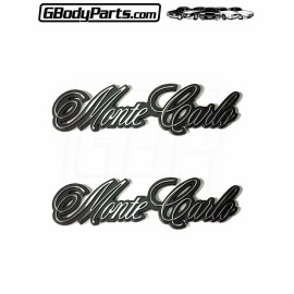 Gbodyparts 78-86 Monte Carlo CL LS Fender Emblem Quality Correct NEW Repro PAIR GM 14068812