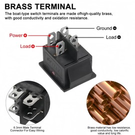 KCD4 8pcs Lighted Rocker Switch 20A 125V AC 16A 250V Red Light Illuminated Mini Boat Rocker Switch On Off 4 Pin 2 Position DPST Snap Toggle Switches