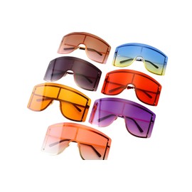 SC Sapphire Gorgeous Skin Collection Oversized Gradient Shield Sunglasses – UV400 Protection, Futuristic Full-Coverage Design - Hot Girl Summer (Red/Gold)