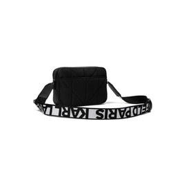 Karl Lagerfeld Paris Maybelle Graphic Camera Crossbody, Solid Black