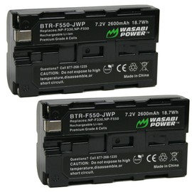 Wasabi Power Battery (2-Pack) for Sony NP-F330, NP-F530, NP-F550, NP-F570 (2600mAh, L Series) & CN-160, CN-216, CN-126 Series, Atomos Ninja V, Shinobi, Shogun 7, BMPCC 6K Pro and More